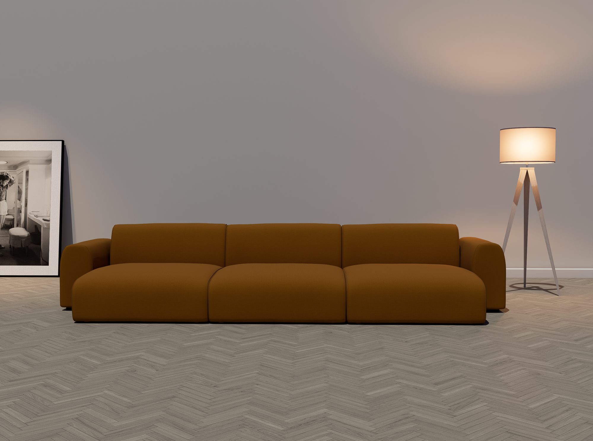Bloomer three-seat in tan