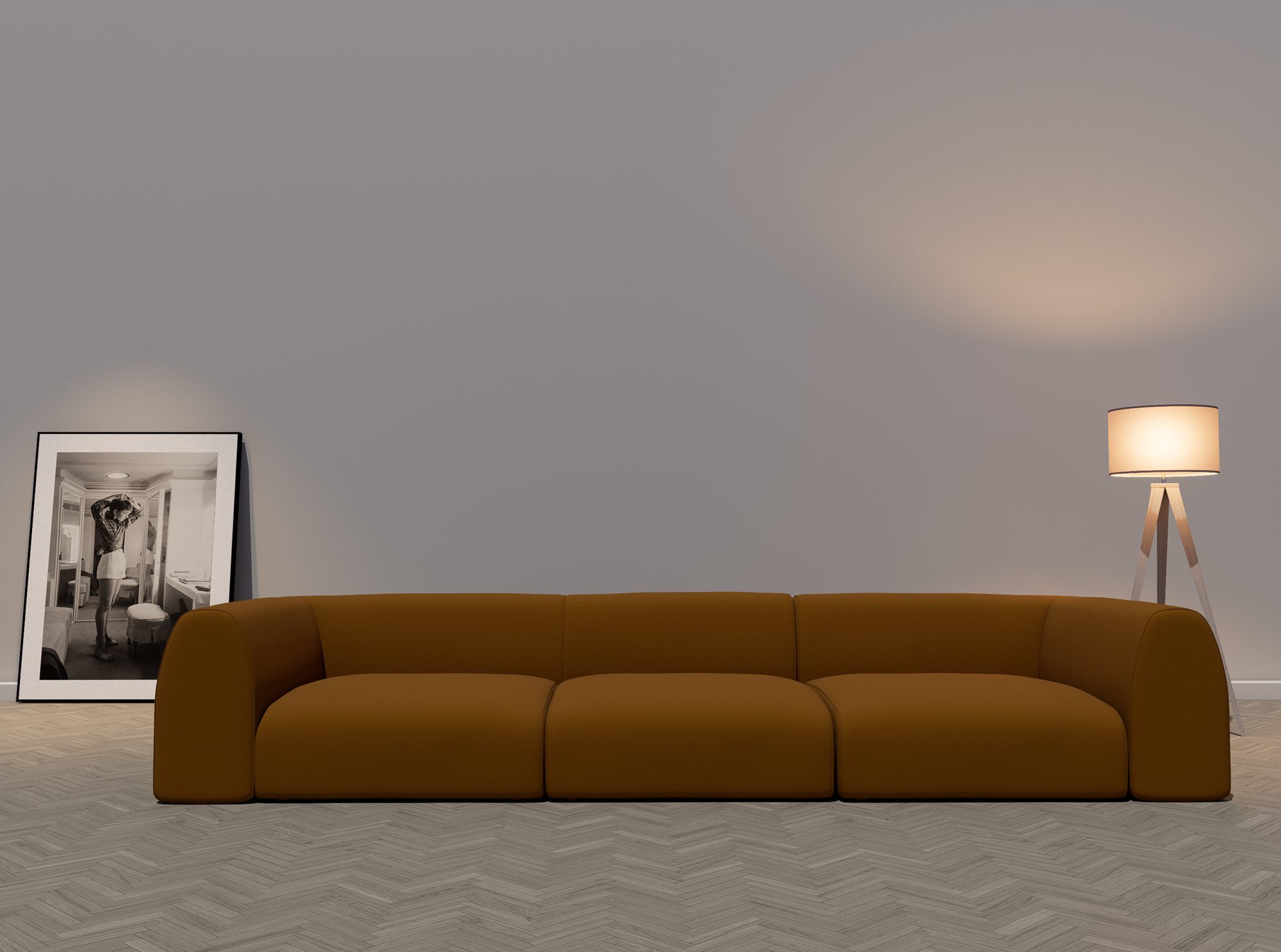 Bloomer three-seat with L arms