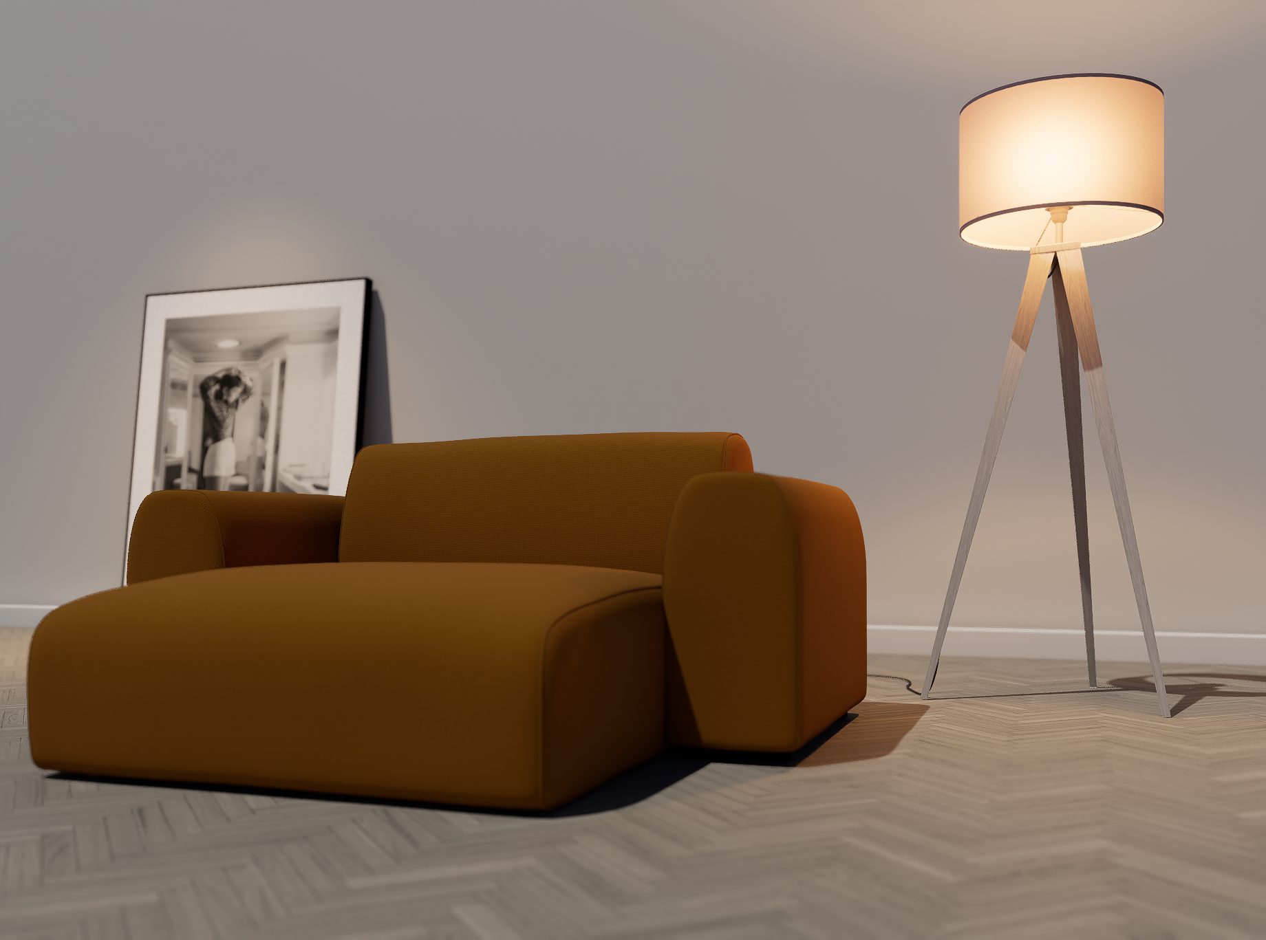 Bloomer Jumbo armchair in tan